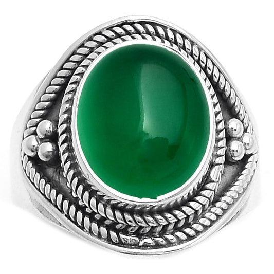 Natural Green Onyx Ring size-8 R-1312 SDR168212