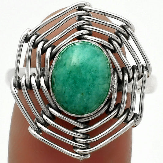 Wire Wrap - Paraiba Amazonite Ring size-9.5 R-1445 SDR168384