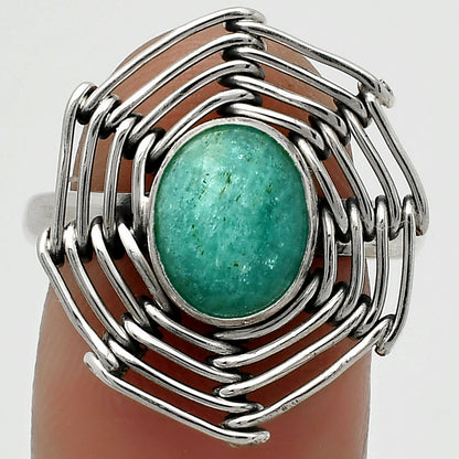 Wire Wrap - Paraiba Amazonite Ring size-8.5 R-1445 SDR168393