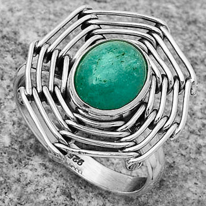 Wire Wrap - Paraiba Amazonite Ring size-8.5 R-1445 SDR168393