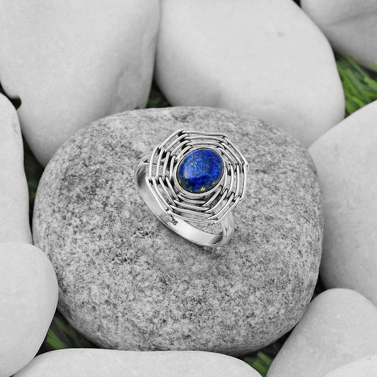 Wire Wrap - Lapis - Afghanistan Ring size-8.5 R-1445 SDR168395