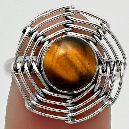 Wire Wrap - Tiger Eye - Africa Ring size-7.5 R-1445 SDR168397