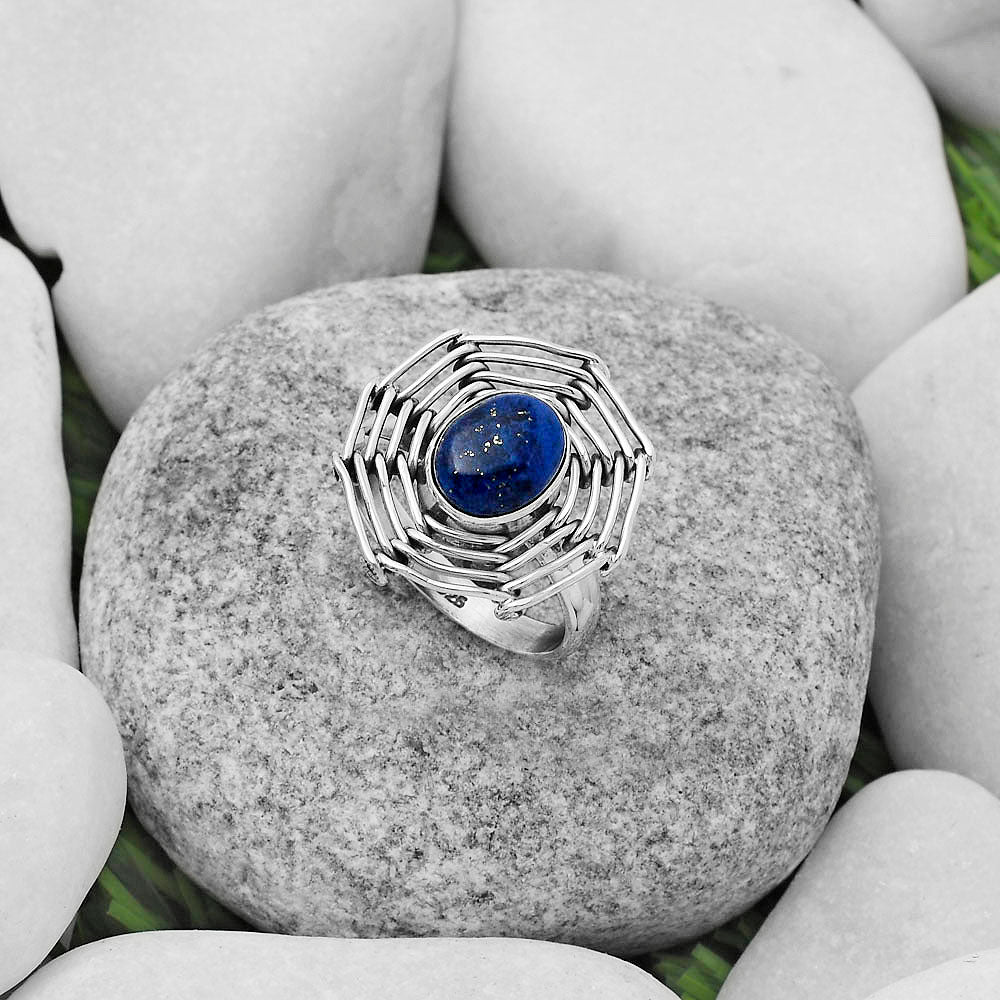 Wire Wrap - Lapis - Afghanistan Ring size-7.5 R-1445 SDR168414