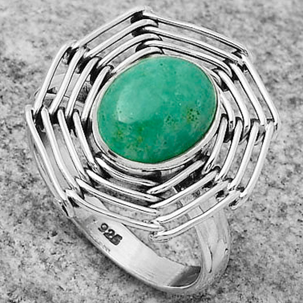 Wire Wrap - Paraiba Amazonite Ring size-7.5 R-1445 SDR168418