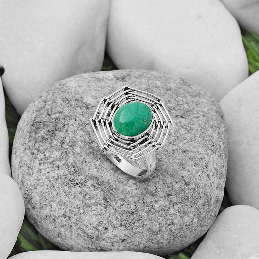 Wire Wrap - Paraiba Amazonite Ring size-7.5 R-1445 SDR168418
