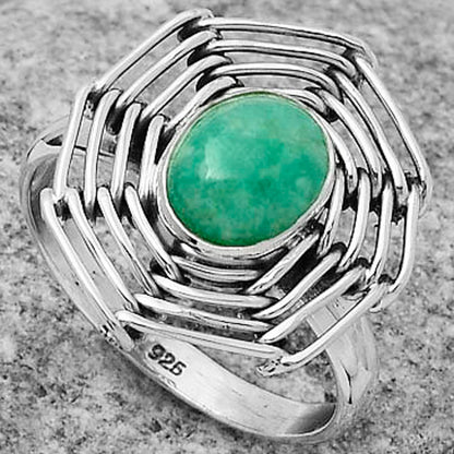 Wire Wrap Natural Paraiba Amazonite Ring size-9 R-1445 SDR168422
