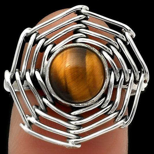 Wire Wrap - Tiger Eye - Africa Ring size-8.5 R-1445 SDR168423