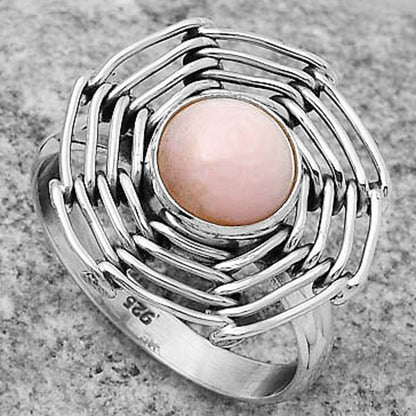 Wire Wrap - Pink Opal - Australia Ring size-9 R-1445 SDR168425