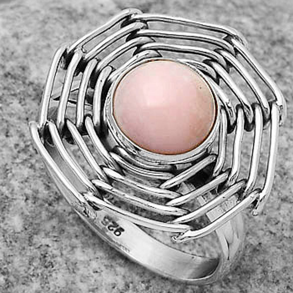 Wire Wrap - Pink Opal - Australia Ring size-8 R-1445 SDR168427