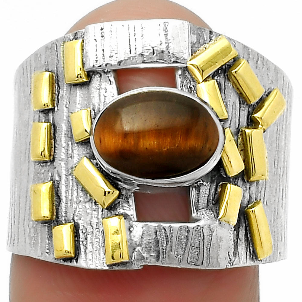 Two Tone - Tiger Eye - Africa Ring size-7.5 R-1543 SDR168429