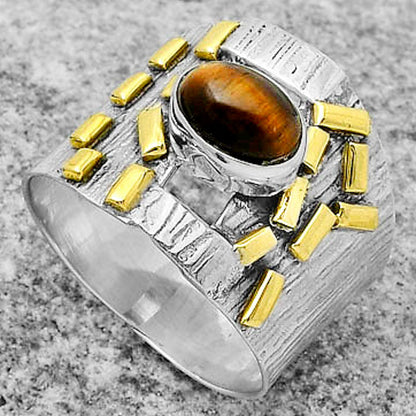 Two Tone - Tiger Eye - Africa Ring size-7.5 R-1543 SDR168429