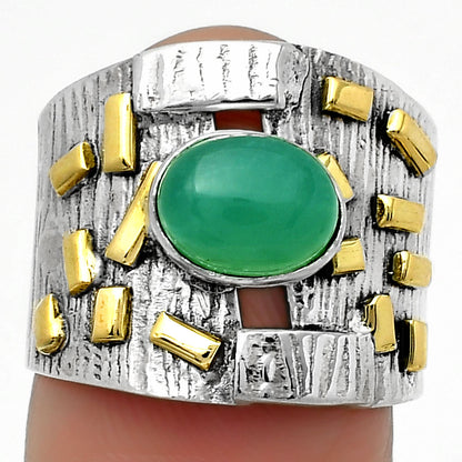 Two Tone - Chrysoprase - Australia Ring size-6.5 R-1543 SDR168431