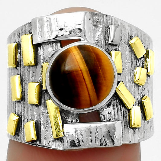 Two Tone Natural Tiger Eye Africa Ring size-7 R-1543 SDR168442