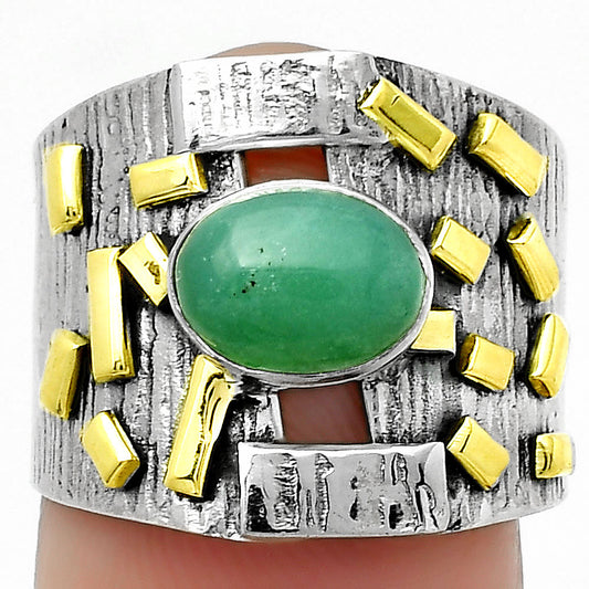 Two Tone - Chrysoprase - Australia Ring size-7 R-1543 SDR168443