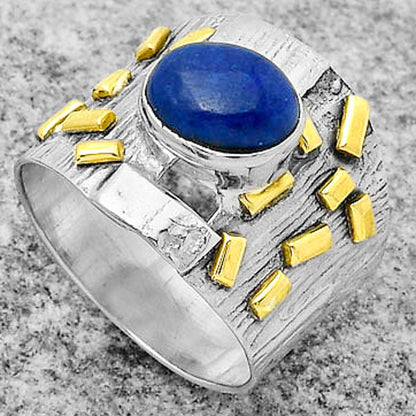 Two Tone - Lapis - Afghanistan Ring size-7.5 R-1543 SDR168449