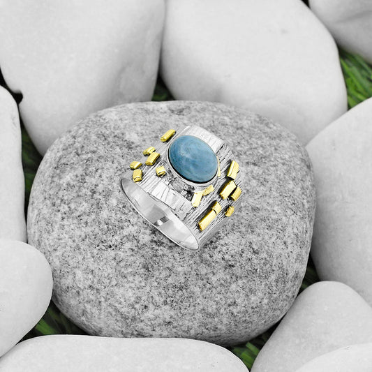 Two Tone - Natural Owyhee Opal Ring size-7 R-1543 SDR168456