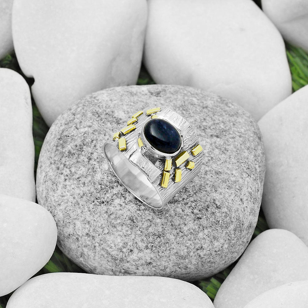 Two Tone - Natural Sodalite Ring size-7.5 R-1543 SDR168459