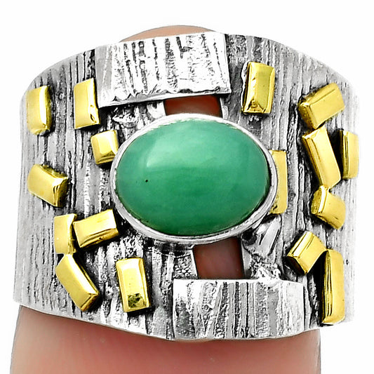 Two Tone - Chrysoprase - Australia Ring size-7 R-1543 SDR168463