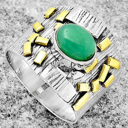 Two Tone - Chrysoprase - Australia Ring size-7 R-1543 SDR168463