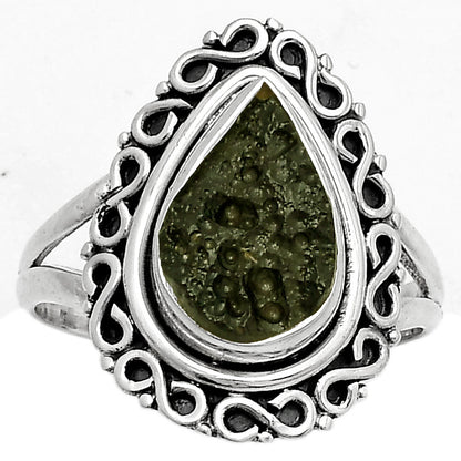 Natural Tektite Rough - Greek Ring size-7 R-1164 SDR168495