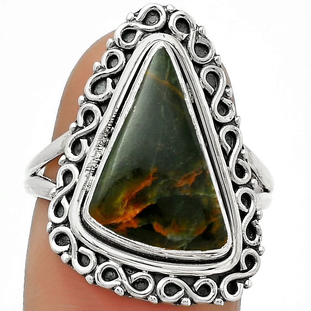 Turkish Rainforest Chrysocolla Ring size-7.5 R-1164 SDR168505