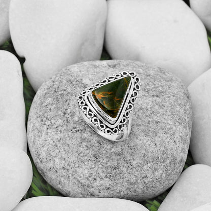 Turkish Rainforest Chrysocolla Ring size-7.5 R-1164 SDR168505