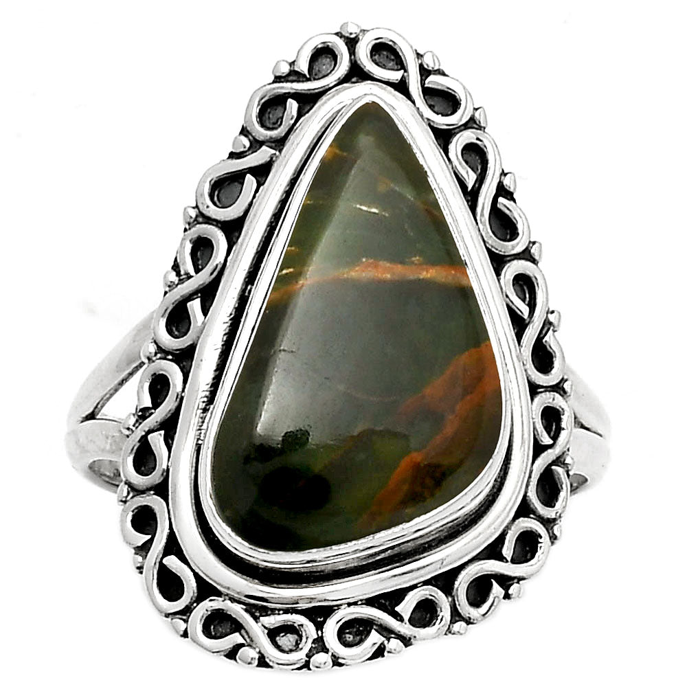 Natural Turkish Rainforest Chrysocolla Ring size-8 R-1164 SDR168520