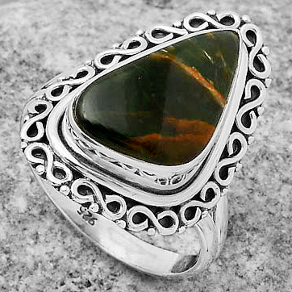 Natural Turkish Rainforest Chrysocolla Ring size-8 R-1164 SDR168520