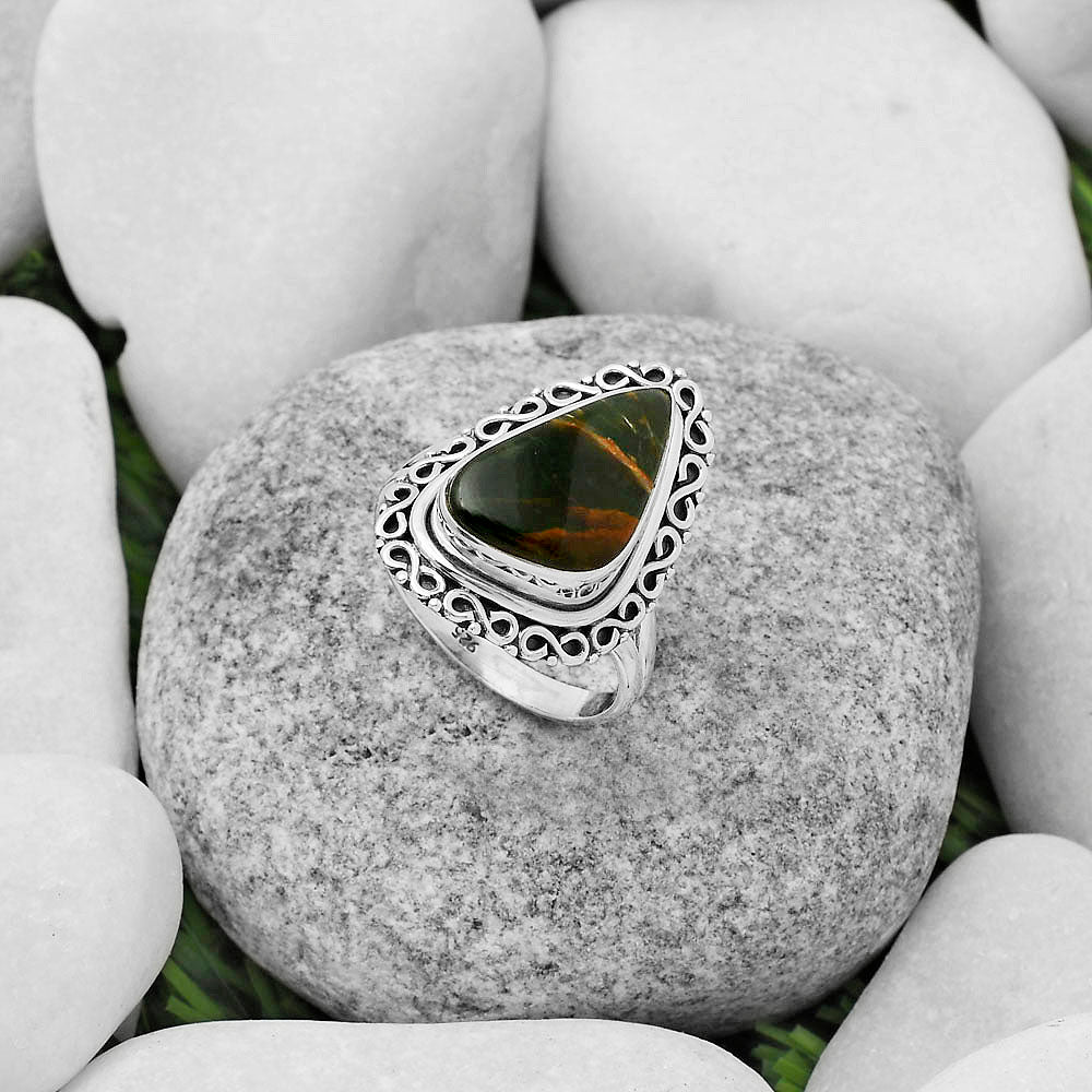 Natural Turkish Rainforest Chrysocolla Ring size-8 R-1164 SDR168520