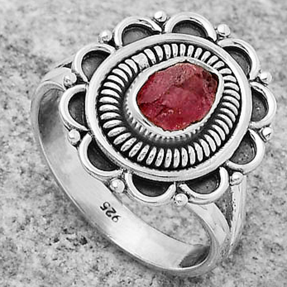 Natural Pink Tourmaline Rough Ring size-7 R-1256 SDR168554
