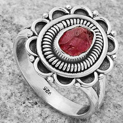 Natural Pink Tourmaline Rough Ring size-7 R-1256 SDR168554