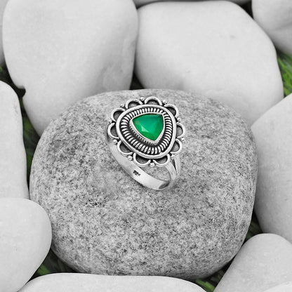 Natural Green Onyx Ring size-8.5 R-1256 SDR168562