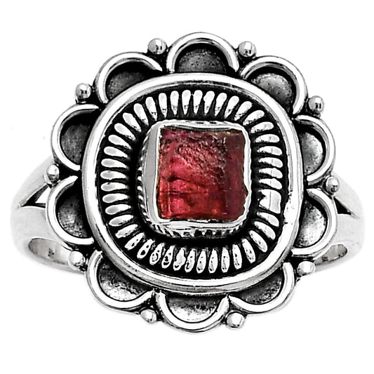Natural Pink Tourmaline Rough Ring size-7 R-1256 SDR168570