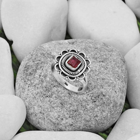 Natural Pink Tourmaline Rough Ring size-7 R-1256 SDR168570