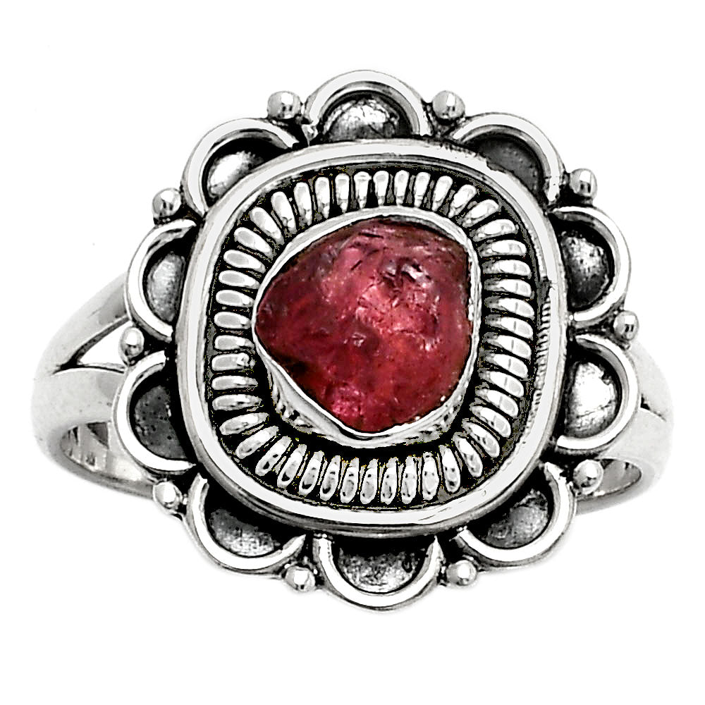Natural Pink Tourmaline Rough Ring size-8 R-1256 SDR168574