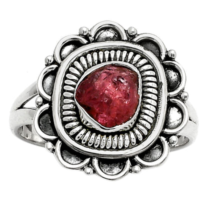 Natural Pink Tourmaline Rough Ring size-8 R-1256 SDR168574