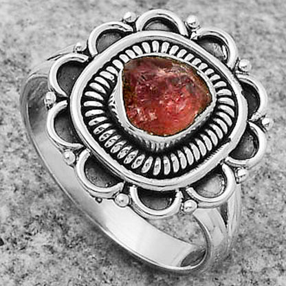 Natural Pink Tourmaline Rough Ring size-8 R-1256 SDR168574