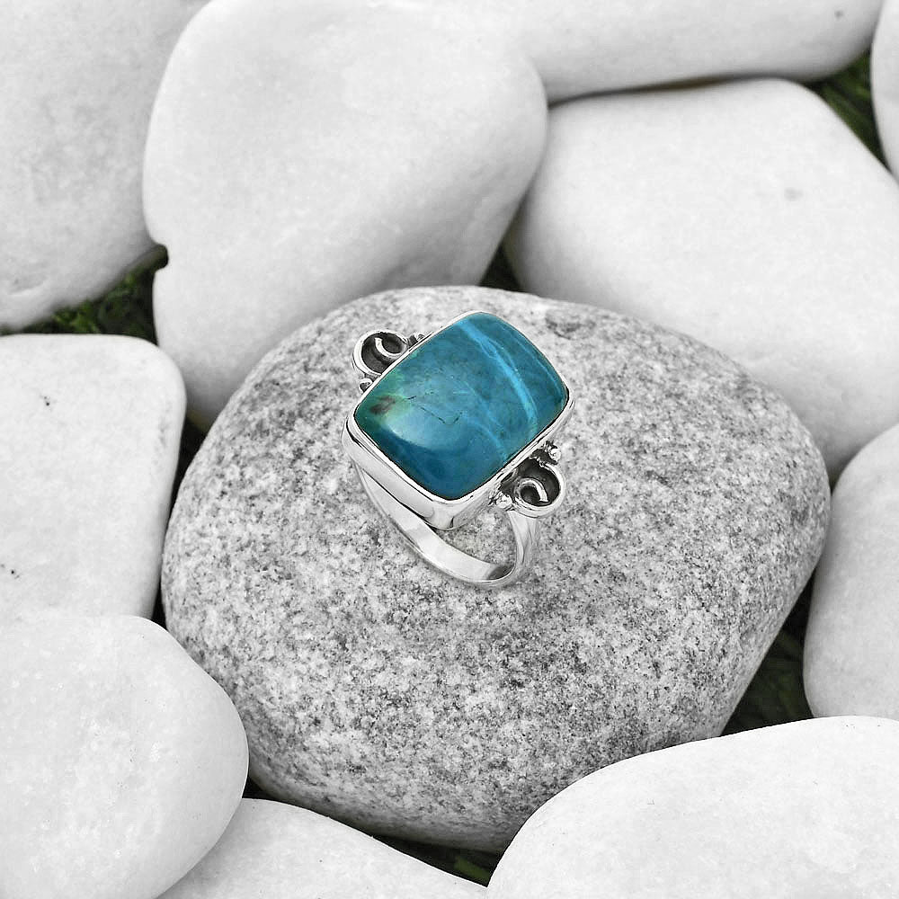 Natural Azurite Chrysocolla Ring size-7 R-1218 SDR168706