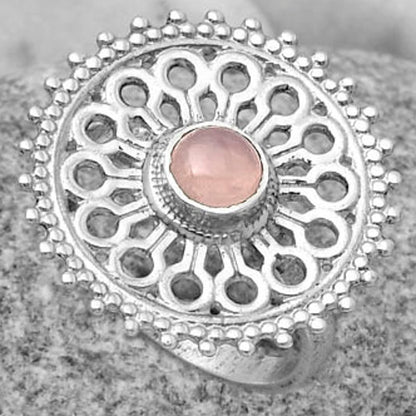 Artisan - Rose Quartz - Madagascar Ring size-8.5 R-1107 SDR169381
