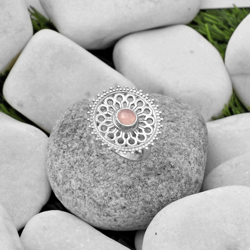 Artisan - Rose Quartz - Madagascar Ring size-8.5 R-1107 SDR169381