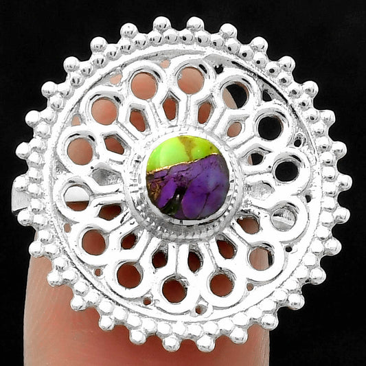 Artisan - Multi Copper Turquoise Ring size-8.5 R-1107 SDR169383