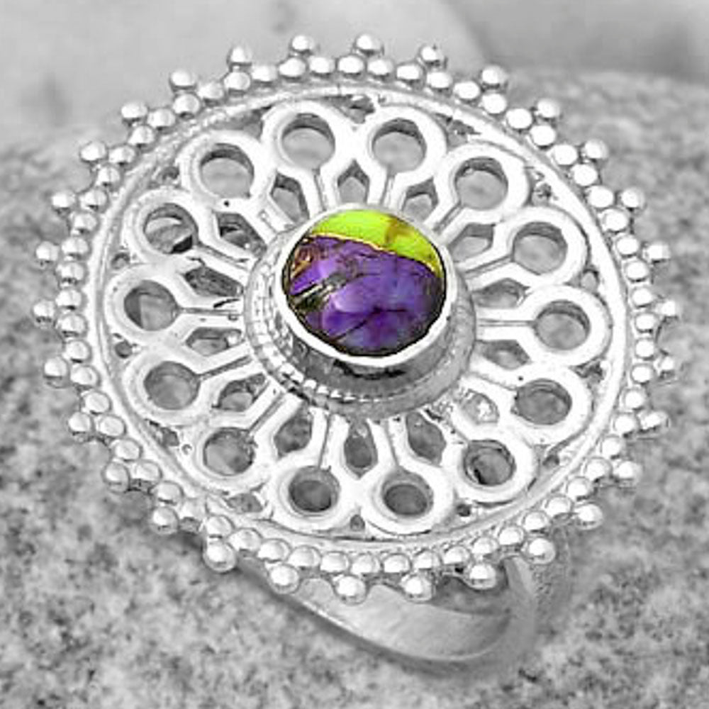 Artisan - Multi Copper Turquoise Ring size-8.5 R-1107 SDR169383