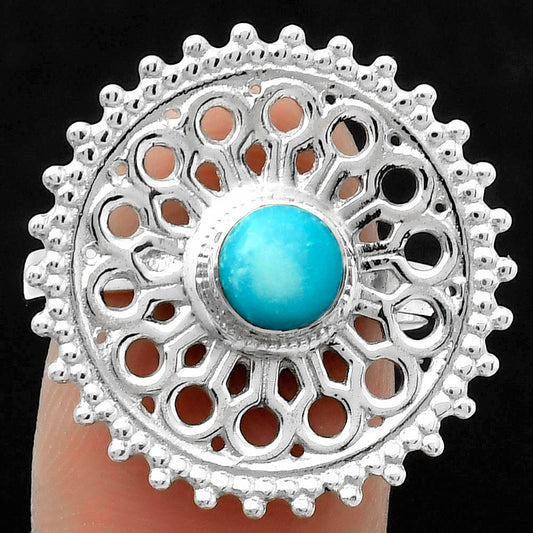 Artisan Natural Turquoise Nevada Aztec Mt Ring size-8.5 R-1107 SDR169387