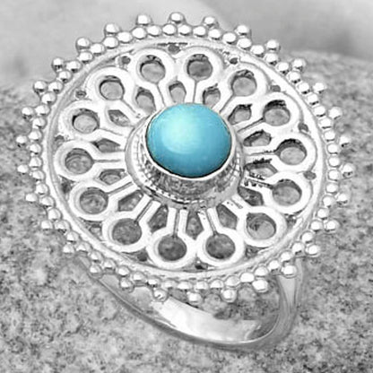 Artisan Natural Turquoise Nevada Aztec Mt Ring size-8.5 R-1107 SDR169387