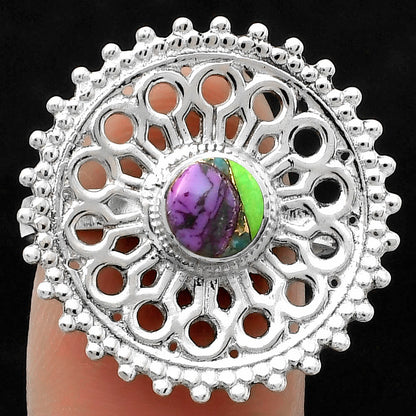 Artisan - Multi Copper Turquoise Ring size-7.5 R-1107 SDR169388