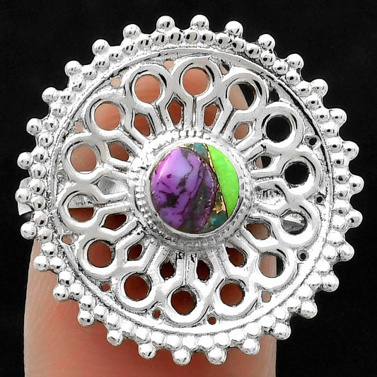 Artisan - Multi Copper Turquoise Ring size-7.5 R-1107 SDR169388