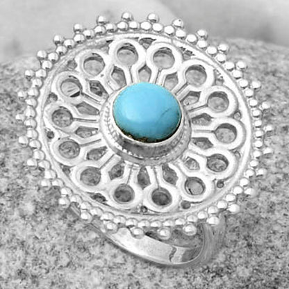 Artisan Natural Turquoise Nevada Aztec Mt Ring size-8.5 R-1107 SDR169389