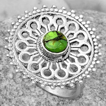 Artisan - Green Matrix Turquoise Ring size-7 R-1107 SDR169390
