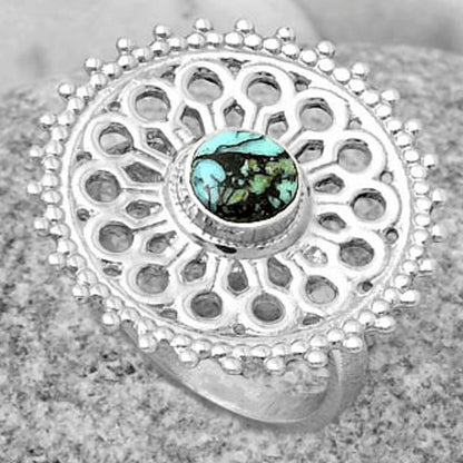 Artisan - Lucky Charm Tibetan Turquoise Ring size-7.5 R-1107 SDR169393