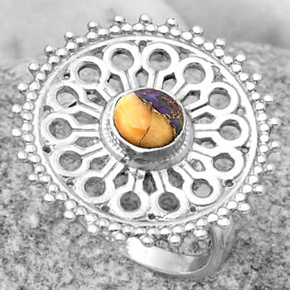 Artisan - Spiny Oyster Turquoise Ring size-8 R-1107 SDR169402